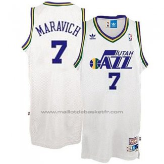 Maillot Utah Jazz Pete Maravich #7 Retro Blanc