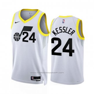 Maillot Utah Jazz Walker Kessler #24 Association 2022-23 Blanc