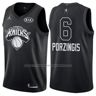 Maillot All Star 2018 New York Knicks Kristaps Porzingis #6 Noir