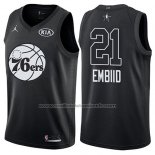 Maillot All Star 2018 Philadelphia 76ers Jimmy Joel Embiid #21 Noir