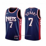 Maillot Brooklyn Nets Kevin Durant #7 Ville 2021-22 Bleu