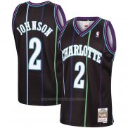 Maillot Charlotte Hornets Larry Johnson #2 Mitchell & Ness 1992-93 Noir