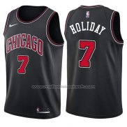 Maillot Chicago Bulls Justin Holiday #7 Statement 2017-18 Noir