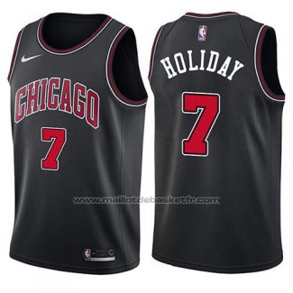 Maillot Chicago Bulls Justin Holiday #7 Statement 2017-18 Noir