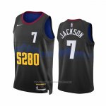 Maillot Denver Nuggets Reggie Jackson #7 Ville 2023-24 Noir