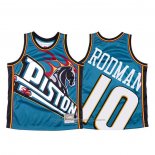 Maillot Detroit Pistons Dennis Rodman #10 Mitchell & Ness Big Face Bleu