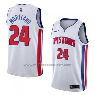 Maillot Detroit Pistons Eric Moreland #24 Association 2018 Blanc