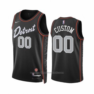 Maillot Detroit Pistons Personnalise Ville 2023-24 Noir