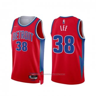 Maillot Detroit Pistons Saben Lee #38 Ville 2021-22 Rouge