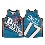 Maillot Detroit Pistons Tony Snell #17 Mitchell & Ness Big Face Bleu