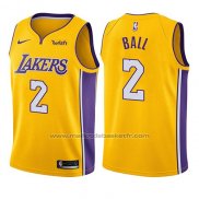 Maillot Enfant Los Angeles Lakers Lonzo Ball #2 Icon 2017-18 Or