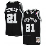 Maillot Enfant San Antonio Spurs Tim Duncan #21 Mitchell & Ness 1998-99 Noir