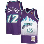 Maillot Enfant Utah Jazz John Stockton #12 Hardwood Classics Throwback 1996-97 Volet