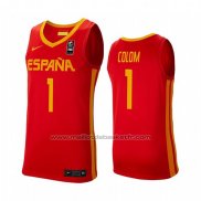 Maillot Espagne Quino Colom #1 2019 FIBA Baketball World Cup Rouge