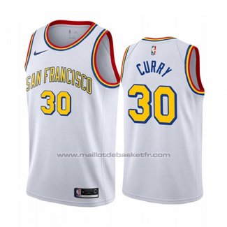 Maillot Golden State Warriors Stephen Curry #30 Classic 2019-20 Blanc