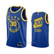 Maillot Golden State Warriors Stephen Curry #30 Hardwood Classics 2020-21 Bleu