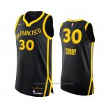 Maillot Golden State Warriors Stephen Curry #30 Ville Authentique 2023-24 Noir
