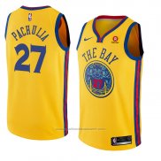 Maillot Golden State Warriors Zaza Pachulia #27 Ville 2018 Jaune