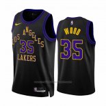 Maillot Los Angeles Lakers Christian Wood #35 Ville 2023-24 Noir