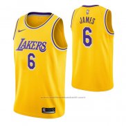 Maillot Los Angeles Lakers LeBron James #6 Icon 2021-22 Jaune