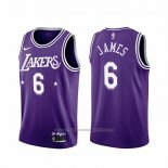 Maillot Los Angeles Lakers LeBron James #6 Ville 2021-22 Volet