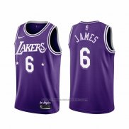 Maillot Los Angeles Lakers LeBron James #6 Ville 2021-22 Volet