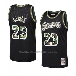 Maillot Los Angeles Lakers Lebron James #23 Camouflage Noir