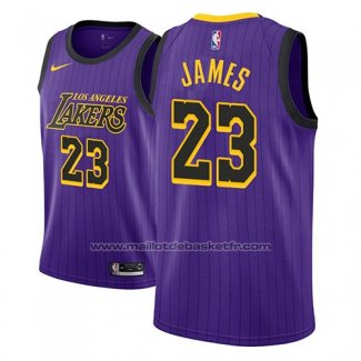 Maillot Los Angeles Lakers Lebron James #23 Ville 2018 Volet