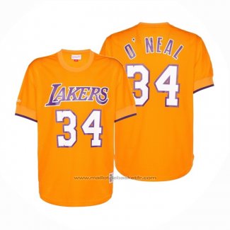 Maillot Manche Courte Los Angeles Lakers Shaquille O'neal #34 Jaune