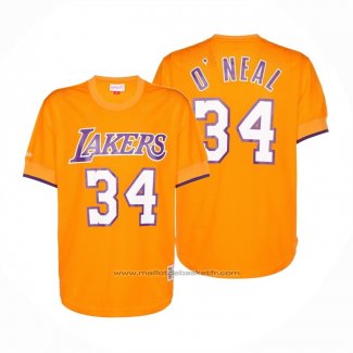 Maillot Manche Courte Los Angeles Lakers Shaquille O'neal #34 Jaune