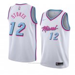 Maillot Miami Heat Jarnell Stokes #12 Ville 2018 Blanc