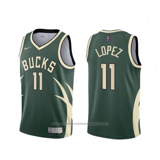 Maillot Milwaukee Bucks Brook Lopez #11 Earned 2020-21 Vert