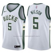 Maillot Milwaukee Bucks D.j. Wilson #5 Swingman Association 2017-18 Blanc