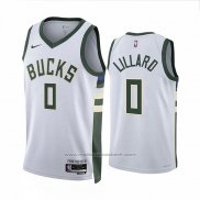 Maillot Milwaukee Bucks Damian Lillard #0 Association 2022-23 Blanc