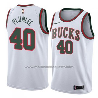 Maillot Milwaukee Bucks Marshall Plumlee #40 Classic 2018 Blanc