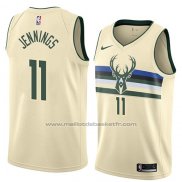 Maillot Milwaukee Bucks Opal Brandon Jennings #11 Ville 2018 Crema