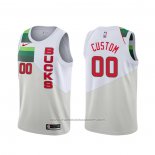 Maillot Milwaukee Bucks Personnalise Earned Blanc