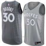 Maillot Minnesota Timberwolves Aaron Brooks #30 Ville 2018 Gris