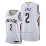 Maillot New Orleans Pelicans Lonzo Ball #2 Association Blanc