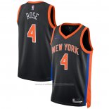 Maillot New York Knicks Derrick Rose #4 Ville 2022-23 Noir