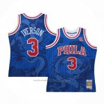 Maillot Philadelphia 76ers Allen Iverson #3 Asian Heritage Throwback 1996-97 Bleu