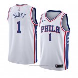 Maillot Philadelphia 76ers Mike Scott #1 Association 2018 Blanc