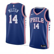 Maillot Philadelphia 76ers Shake Milton #14 Icon 2018 Bleu