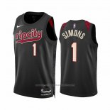 Maillot Portland Trail Blazers Anfernee Simons #1 Ville 2023-24 Noir