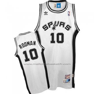 Maillot San Antonio Spurs Dennis Rodman #10 Retro Blanc