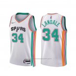 Maillot San Antonio Spurs Jock Landale #34 Ville 2021-22 Blanc