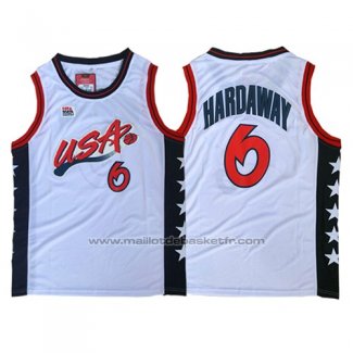 Maillot USA 1996 Anfernee Hardaway #6 Blanc