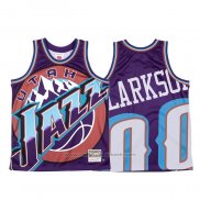 Maillot Utah Jazz Jordan Clarkson #00 Mitchell & Ness Big Face Volet