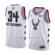 Maillot All Star 2019 Milwaukee Bucks Giannis Antetokounmpo #34 Blanc