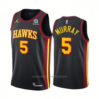 Maillot Atlanta Hawks Dejounte Murray #5 Statement 2022-23 Noir